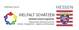 gefördert durch das Land Hessen, Antidiskreminierungsstelle